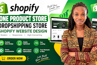 build shopfiy store one product store shopify website shopify dropshipping store