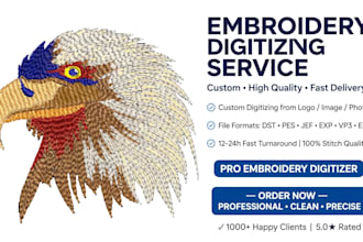 professional embroidery digitizing in dst emb pes formats