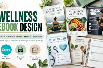design editable wellness ebook canva nutrition fitness gym medical ebook design