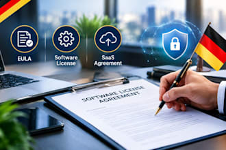 draft german software licenses, eula and saas agreements