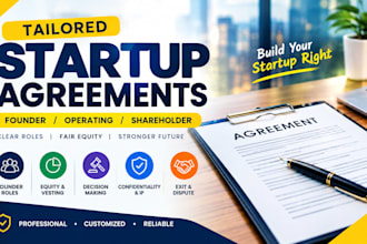 draft founder, operating and shareholder agreements for startups