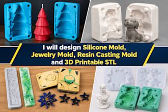 design silicone mold, jewelry mold, resin casting mold and 3d printable stl