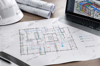 hvac, plumbing, electrical, mep design in autocad, blueprint