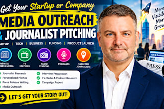 startup company press release media outreach journalist contact podcast tv radio