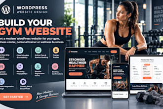 build gym membership wordpress website with booking and class schedule