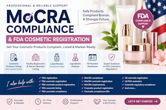 register cosmetics with fda and provide mocra compliance