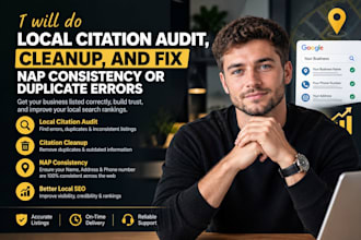 do local citation audit, cleanup, and fix nap consistency or duplicate errors
