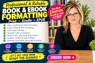 professionally format your ebook for kindle and epub