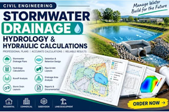 civil engineering, stormwater drainage, hydrology, hydraulic calculations