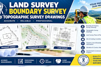 do land survey, boundary survey and topographic survey drawings
