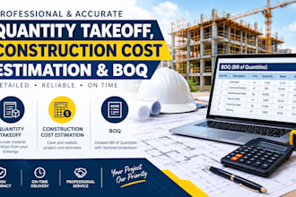 do quantity takeoff, construction cost estimation, and boq