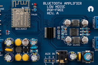 design bluetooth amplifier pcb with pop suppression noise filtering, clean audio