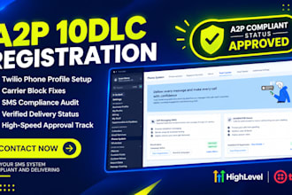 setup gohighlevel a2p 10dlc registration twilio phone profile verification