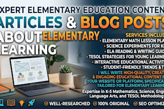 write educational blog posts and articles