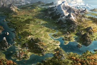 draw a custom fantasy map illustration for your novel