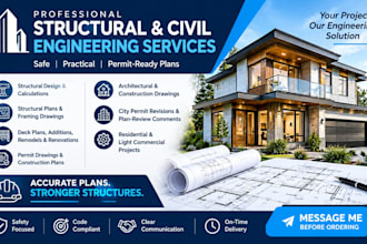 be your civil and structural engineer for structural design and calculations cad
