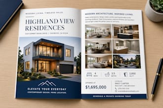 design an open house flyer and property brochure
