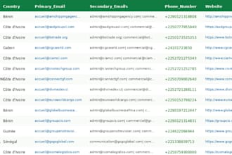 provide a francophone africa b2b lead list and database