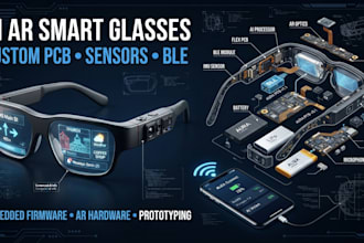 develop ai ar smart glasses with custom pcb, sensors, ble, and embedded firmware