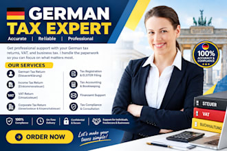 prepare german tax returns, vat, income tax, corporate tax and bookkeeping