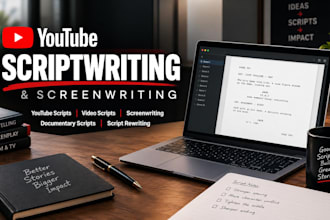 write youtube scripts, video scripts and screenplays with strong storytelling