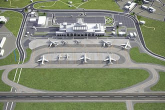 design your airport project, airport terminal, aviation layout with 3d animation