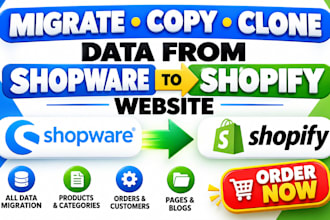 migrate copy clone data from shopware website to shopify website