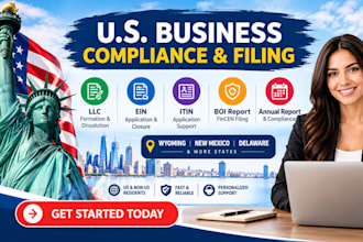 handle US llc, ein, itin, boi report, dissolve llc and compliance filing