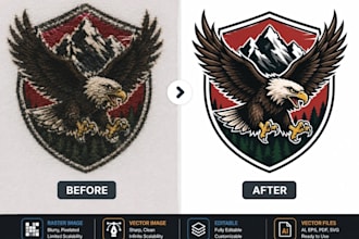 do vector tracing, replicate, logo to vector, image to vector in 3 hours