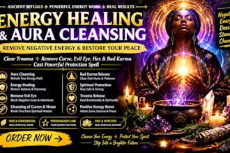 cast energy healing spell, aura cleansing  to clear trauma, curse, evil eye hex