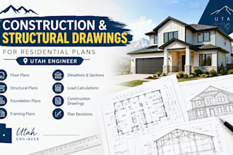 do construction and structural drawings for residential plans as utah engineer