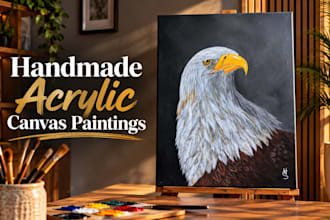 hand paint canvas painting and custom landscape