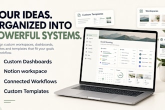 design notion website dashboard, custom notion workspace, notion template