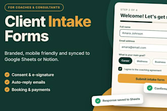 design a custom client intake form for coaches and consultants