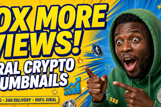 design viral crypto and mr beast style youtube thumbnails