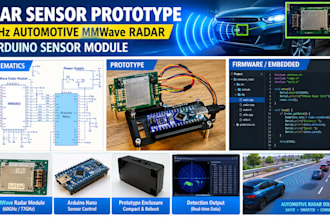 design car sensor prototype, ghz automotive mmwave radar, arduino sensor module