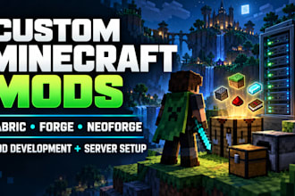 develop custom minecraft fabric forge or neoforge mods and server setup