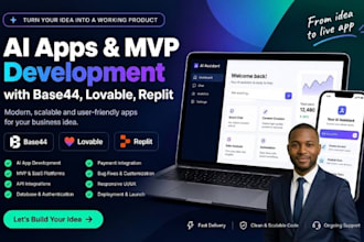 build ai apps, mvp, saas with base44, lovable, replit