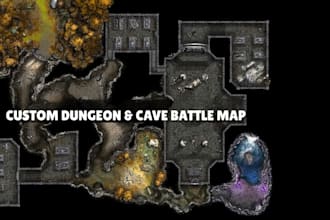 create dnd dungeon, ttrpg, fantasy and crypt battle maps