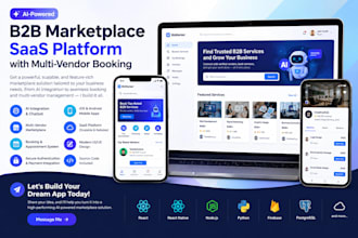 build ai mobile app b2b marketplace saas website with multi vendor booking