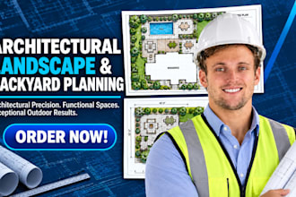 design landscape, backyard, garden, frontyard, patio and kitchen as an architect