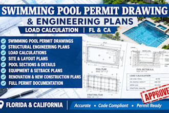 provide swimming pool permit drawing nc ct ny engineering plan, load calculation