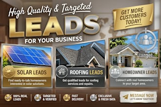 provide fresh solar leads, roofing leads and homeowner leads
