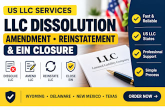 do llc amendment, llc dissolution,llc reinstatement, llc address change