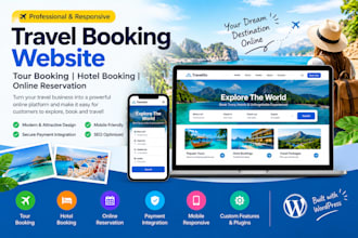 build travel booking website with tour hotel and online reservation system