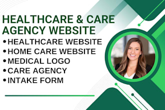 design healthcare website, homecare, intermidate care, medical logo, intake form