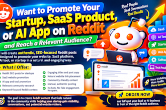 do reddit seo post to promote website for startup saas ai app via business