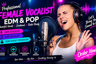 female singer edm singer pop vocalist edm vocalist edm ghost producer