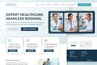 design squarespace medical clinic dental and dermatology booking  website