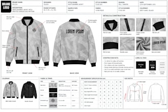 create menswear techpack and sewing pattern for t shirt shirt hoodies production